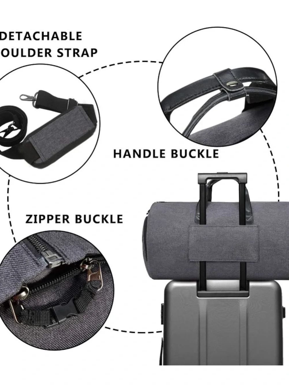 Gray 45L Men’s Duffel Garment Bag